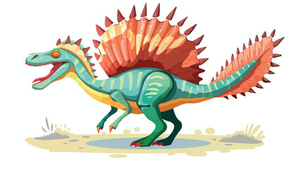 Cartoon dinosaur Spinosaurus vector illustration. 