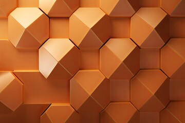 Fototapeta na wymiar Tan background with hexagon pattern, 3D rendering illustration. Abstract tan wallpaper design for banner, poster or cover with copy space for photo text