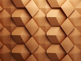 Fototapeta na wymiar Tan background with hexagon pattern, 3D rendering illustration. Abstract tan wallpaper design for banner, poster or cover with copy space for photo text