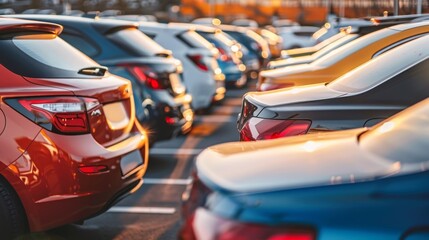 Rows of parked cars at the auction  AI generated illustration