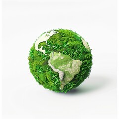 An image celebrating Green Earth Day, featuring eco-friendly and sustainable resources on an isolated white background, promoting care for the environment and ecology