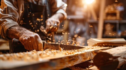 Skilled artisan of wood  AI generated illustration