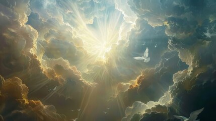 The beauty of heaven portrayed in art  AI generated illustration