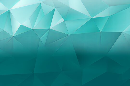 Teal abstract background with low poly design, vector illustration in the style of teal color palette with copy space for photo text or product, blank 