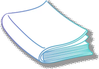 Fototapeten Hokusai Die Große Welle book doodle with halftone shadow  © puruan