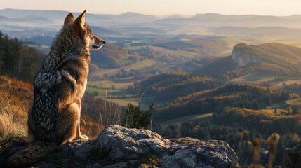 Resilient Wolf overlooking Rhine Valley