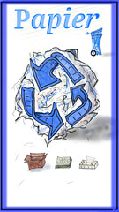 Papier wieder stellen Recycling Paper logos papier eimer Logo