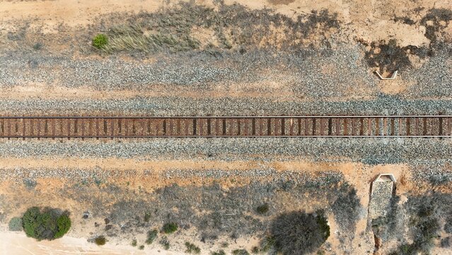 Aerial view of a railway in Western Australia
