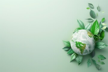 The green planet. The concept of environmental protection, taking care of the planet earth. The force of nature. Eco-friendly background - obrazy, fototapety, plakaty
