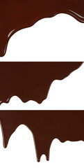 Set of Melted Chocolate Dripping, isolated on transparent background