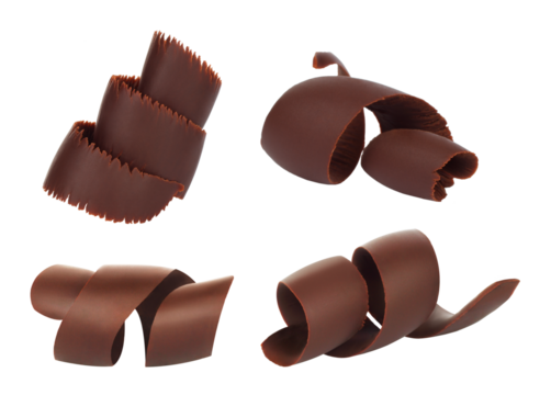 Set of Chocolate Shavings, isolated on transparent background 
