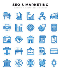 SEO & Marketing icons set. Vector illustration.