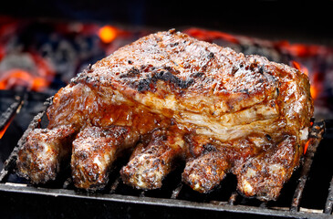 Roasted rib with barbecue sauce