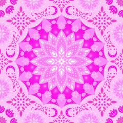 pink mandala yoga lotus seamless pattern. waterlily flower botanical pattern. good for fabric, fashion design, wallpaper, textile, wrapping paper, clothing.
