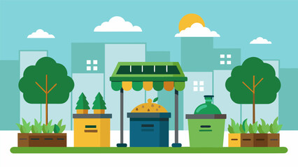 In an effort to reduce waste and educate residents about sustainable practices the local government sets up community composting stations in - obrazy, fototapety, plakaty