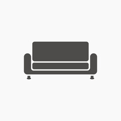sofa, furniture isolated icon vector