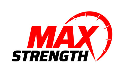 Maximum strength vector logo icon badge