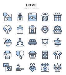 icons set. Love for web. app. vector illustration.