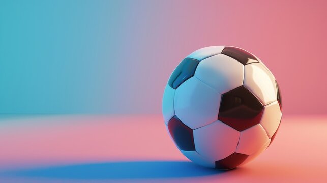 A 3d abstract render of a cute soccer ball  AI generated illustration