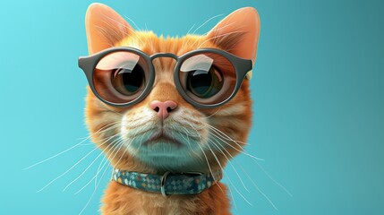 A 3d render of a bloggers pet in cute style  AI generated illustration - obrazy, fototapety, plakaty
