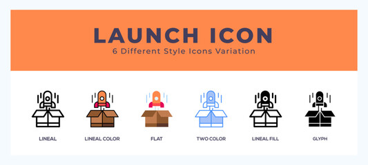 Fototapeta na wymiar Launch pack of icons. vector illustration.