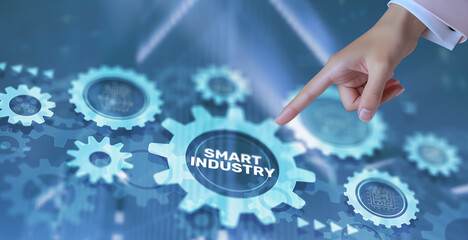 Smart Industry. Smart factory with automation and data exchange