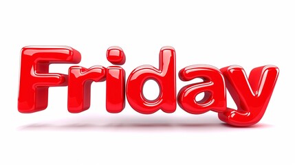 Friday Sign Over White Background - Anticipation of Weekend, Clear Messaging, Graphic Simplicity - Hospitality, Publishing
