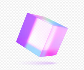 3d vector render glass cube set.