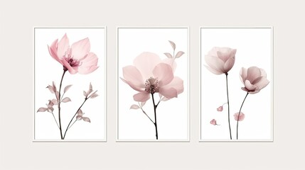 Beautiful Pink Flower Art Prints on Display