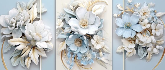 Elegant Floral Hair Accessories Collection for Stylish Hairdos - obrazy, fototapety, plakaty