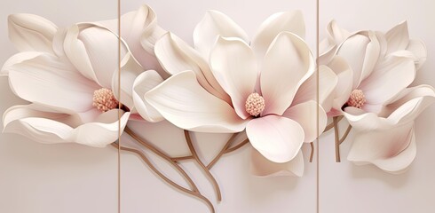 Elegantly Arranged Magnolia Bouquet in Neutral Background