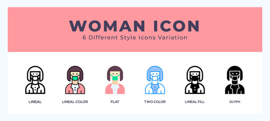 Fototapeta na wymiar Woman icon for web. mobile apps and ui.