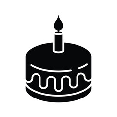 birthday cake icon vector design template simple and clean