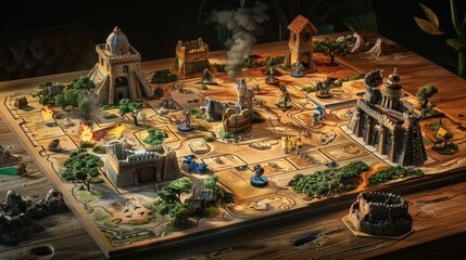 Board game scene. Generative AI