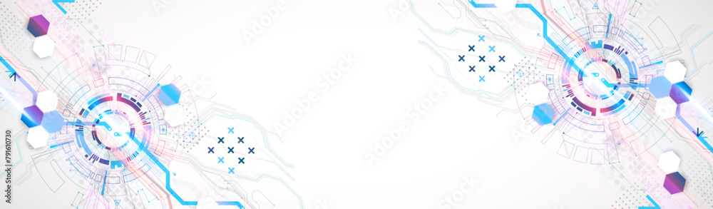 Poster Abstract vector background on a technological theme.