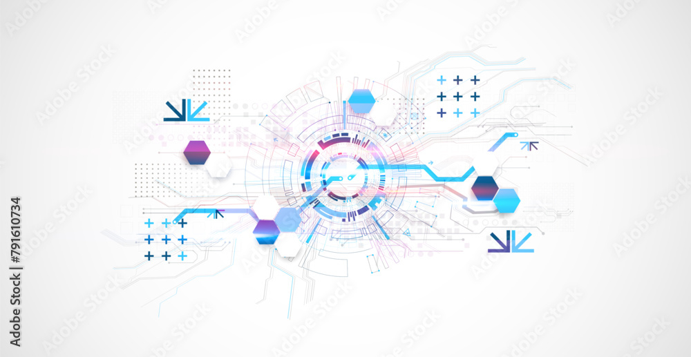 Poster Abstract vector background on a technological theme.