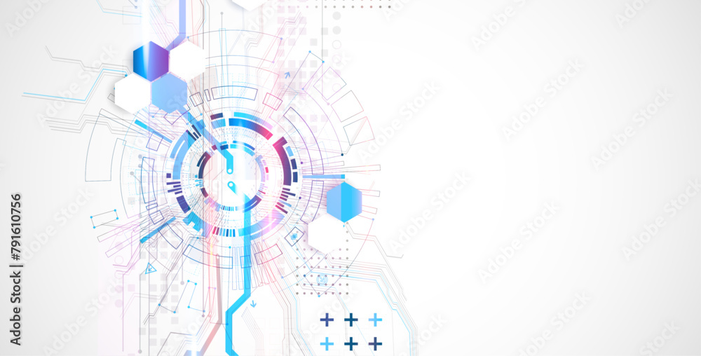 Poster Abstract vector background on a technological theme.