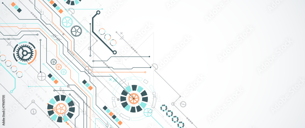 Poster Abstract vector background on a technological theme.