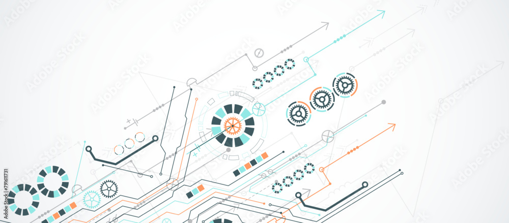 Poster Abstract vector background on a technological theme.
