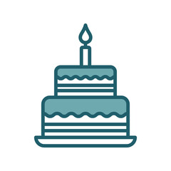 birthday cake icon vector design template simple and clean