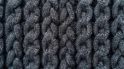 Close up of knitted blanket on black background