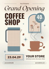 Coffee Shop Grand Opening Flyer