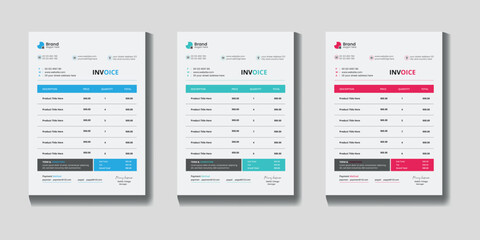 Professional corporate invoice design template 