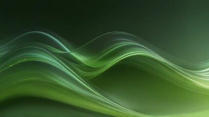 Bright green smooth stripes and waves abstract tech background. Vector design.Ai generative