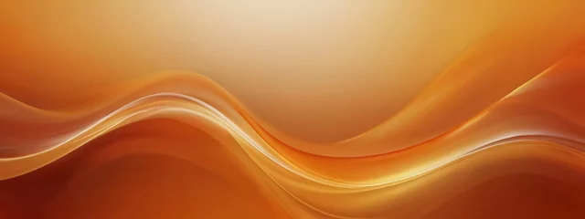 Foto op Canvas Bright orange smooth glossy waves abstract background.Ai generative © Grigoriy