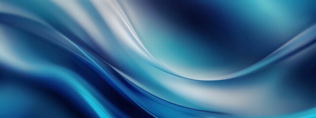 Bright cyan smooth blurred wavy abstract elegant background.Ai generative