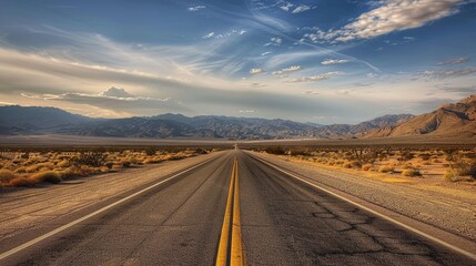 Highway landscape. Generative AI