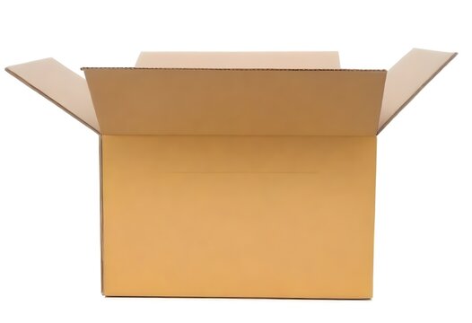 A cardboard box with a yellow exterior
