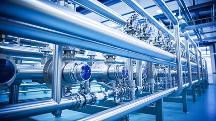 Central heating and cooling system control in a boiler room.

