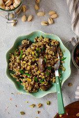 Turkish pilaf with chicken liver and pistachios - 791616358